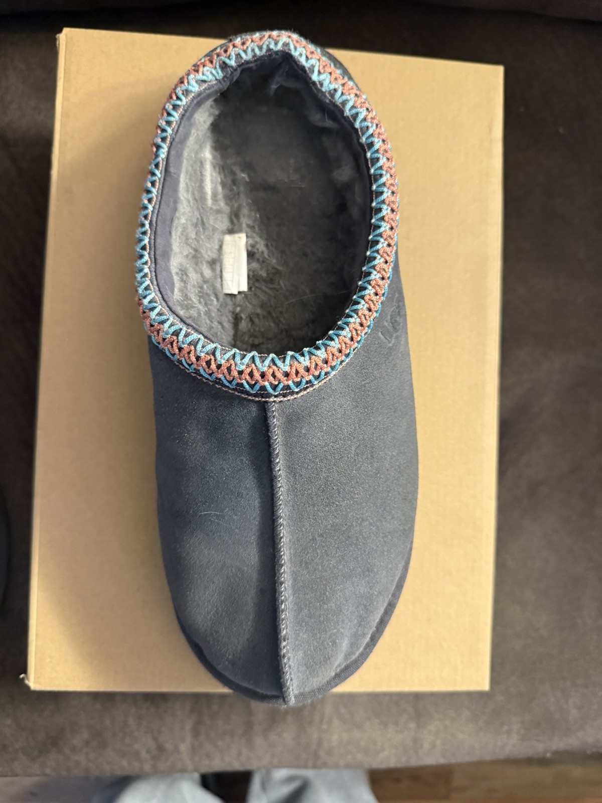 Authentic Dark Grey UGG Tasman II Slippers, size 11, Pre-owned *See Photos/Desc
