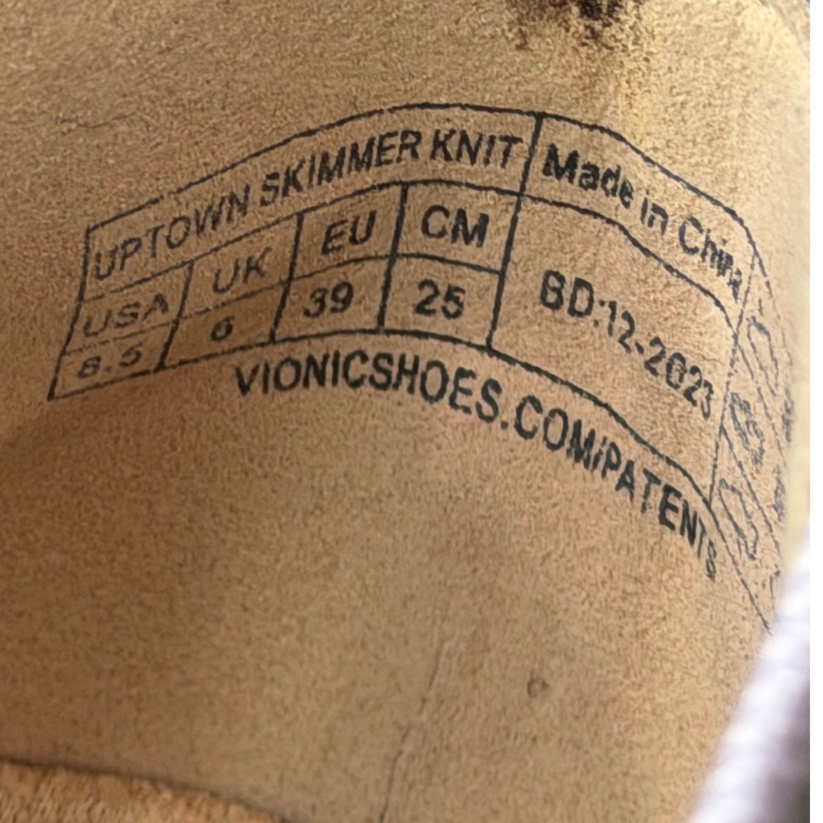 Vionic Uptown Skimmer Knit Shoes Womens 8.5 Gray Breathable Casual Comfort Flats