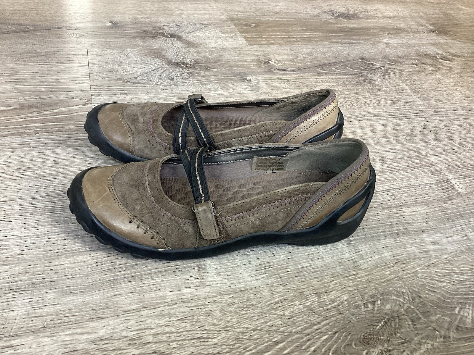Privo By Clarks Womens Size 6.5 Brown Gray Mary Janes Flats 37695 Slip On Shoes