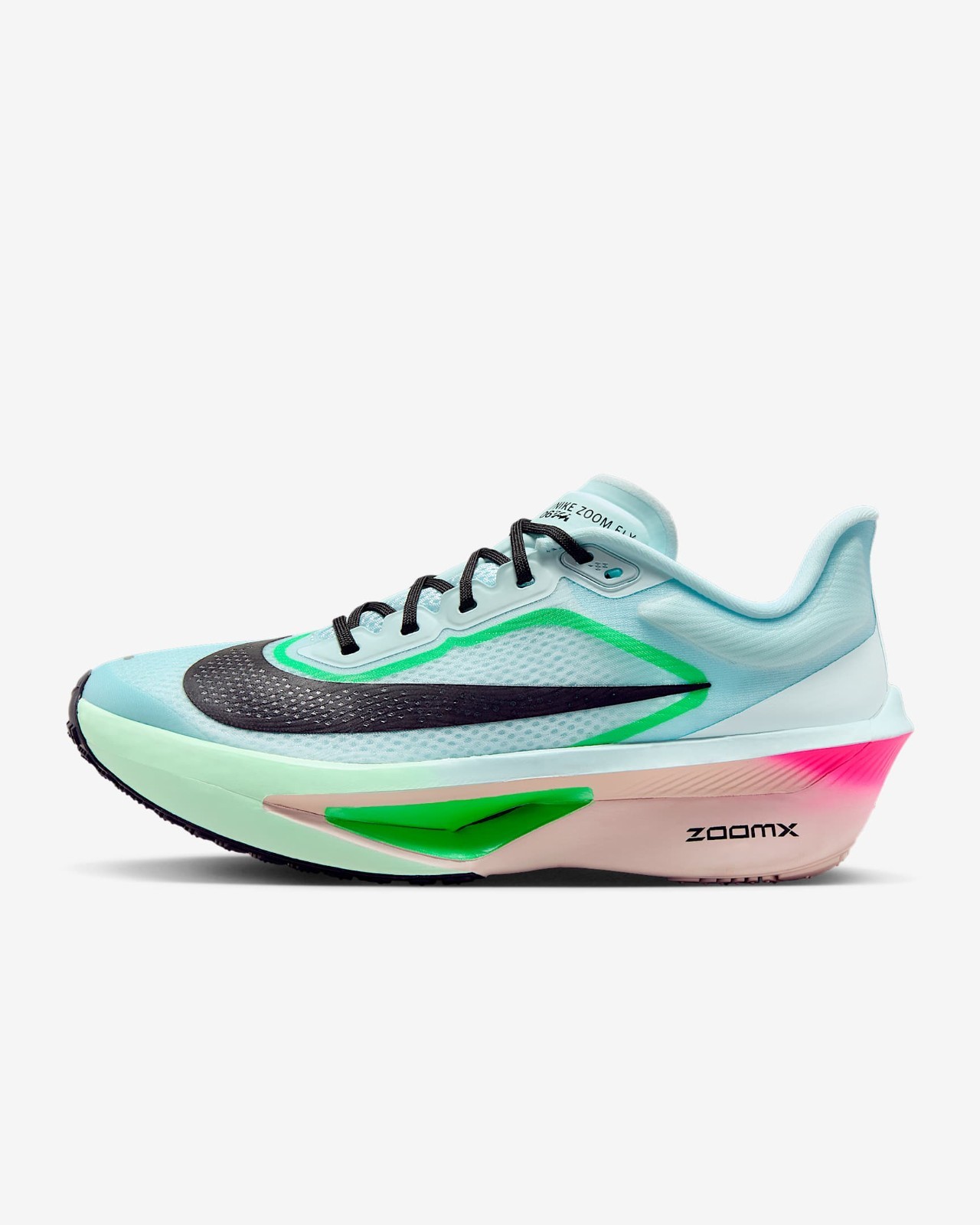 NIKE Women’s Zoom Fly 6 FN8455-402 Glacier Ice Hyper Pink Green Shock Black