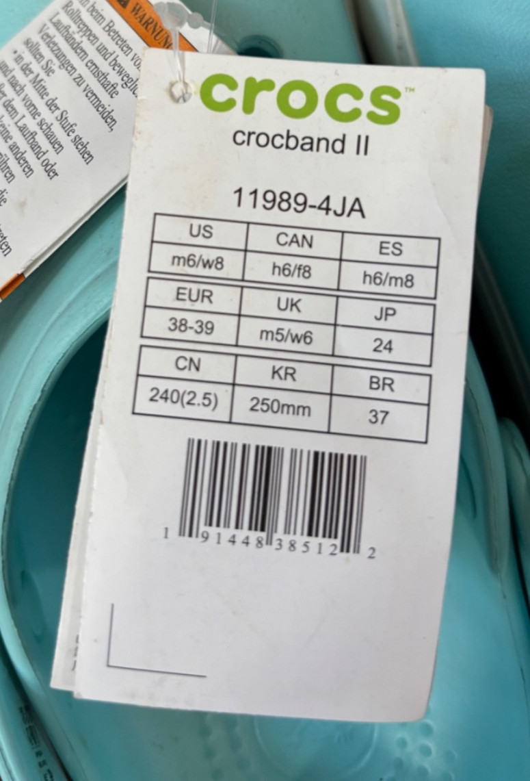 Crocs Crocband II Size-8 Women’s Clog Sandal – Ice Blue (11989)