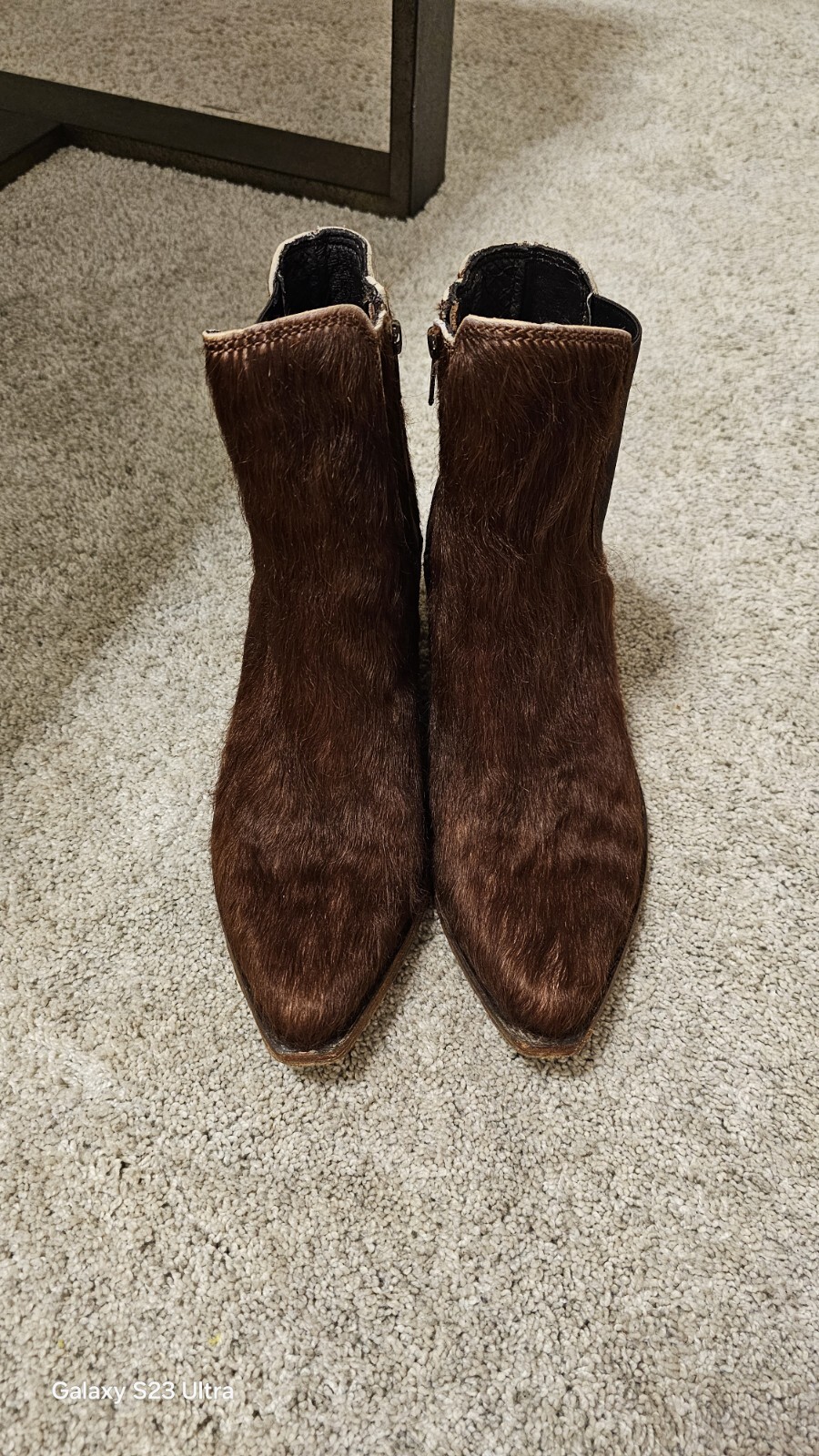Granizo Café Liberty Black Genuine Cowhide Handmade Booties 8″ Shaft Size 9.5 #P