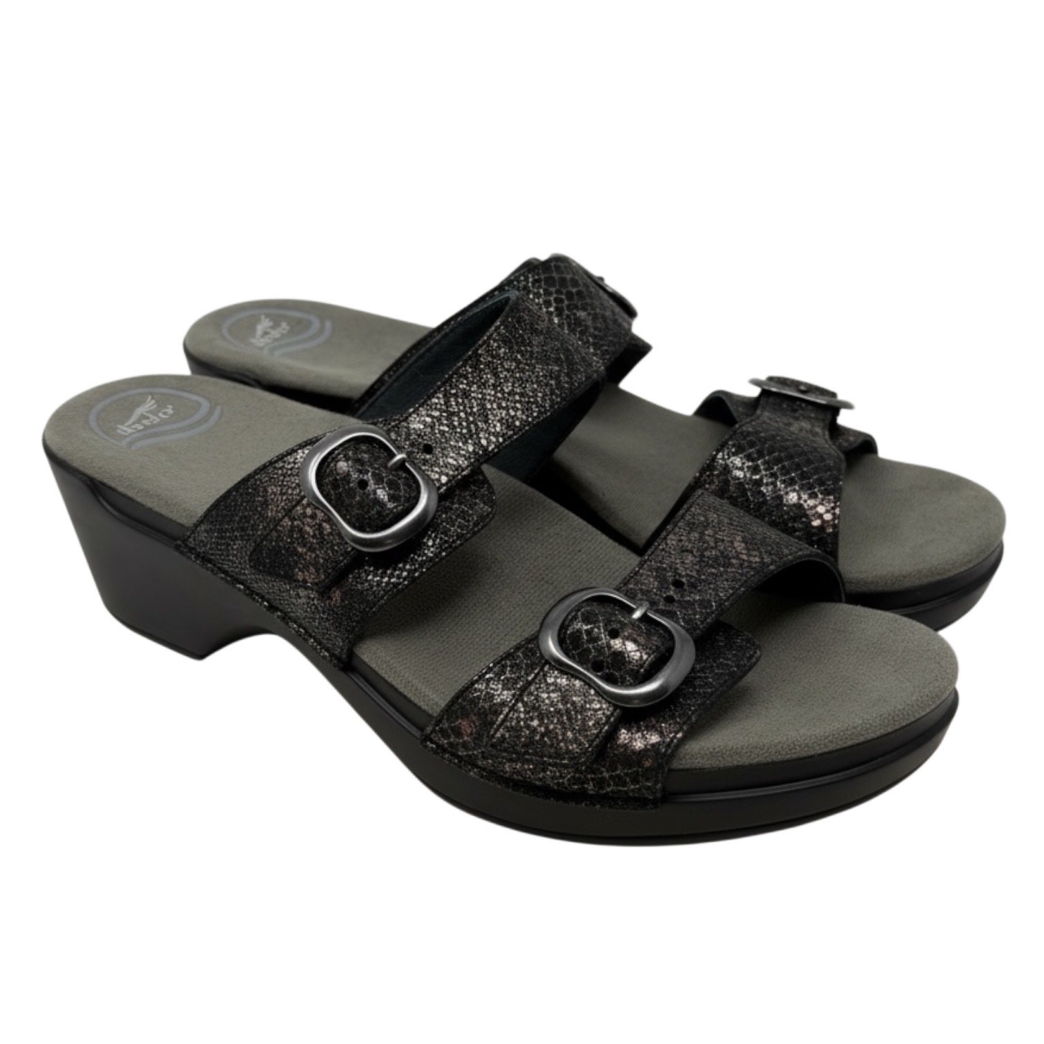 NEW Dansko Sophie Black Metallic Sandals Size 41 (US 10.5-11) Comfortable