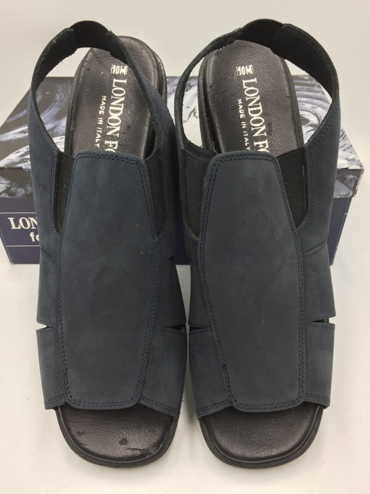 London Fog Footwear Women’s 3 Strap Sandals W/ Sling,Navy Blue,Naples,10M W/ Box