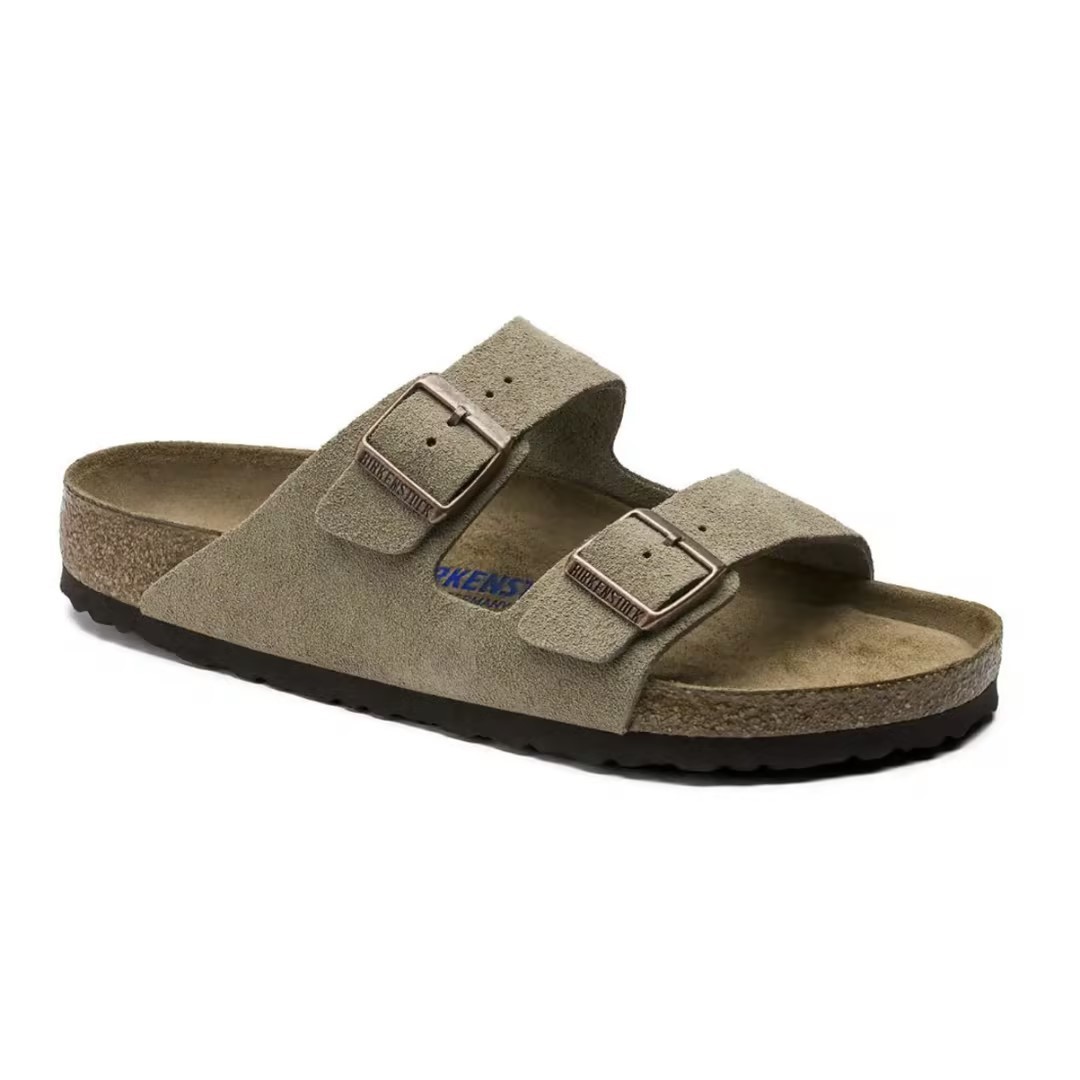 Birkenstock Arizona Soft Footbed Suede Leather Sandals Taupe Black Mocha Mink