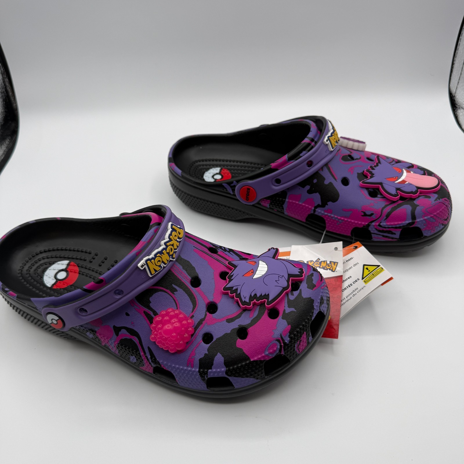 Croc Pokemon Genger Classic Clog Purple Glow/Light Up M8/W10 NWT w/Box (B-41)