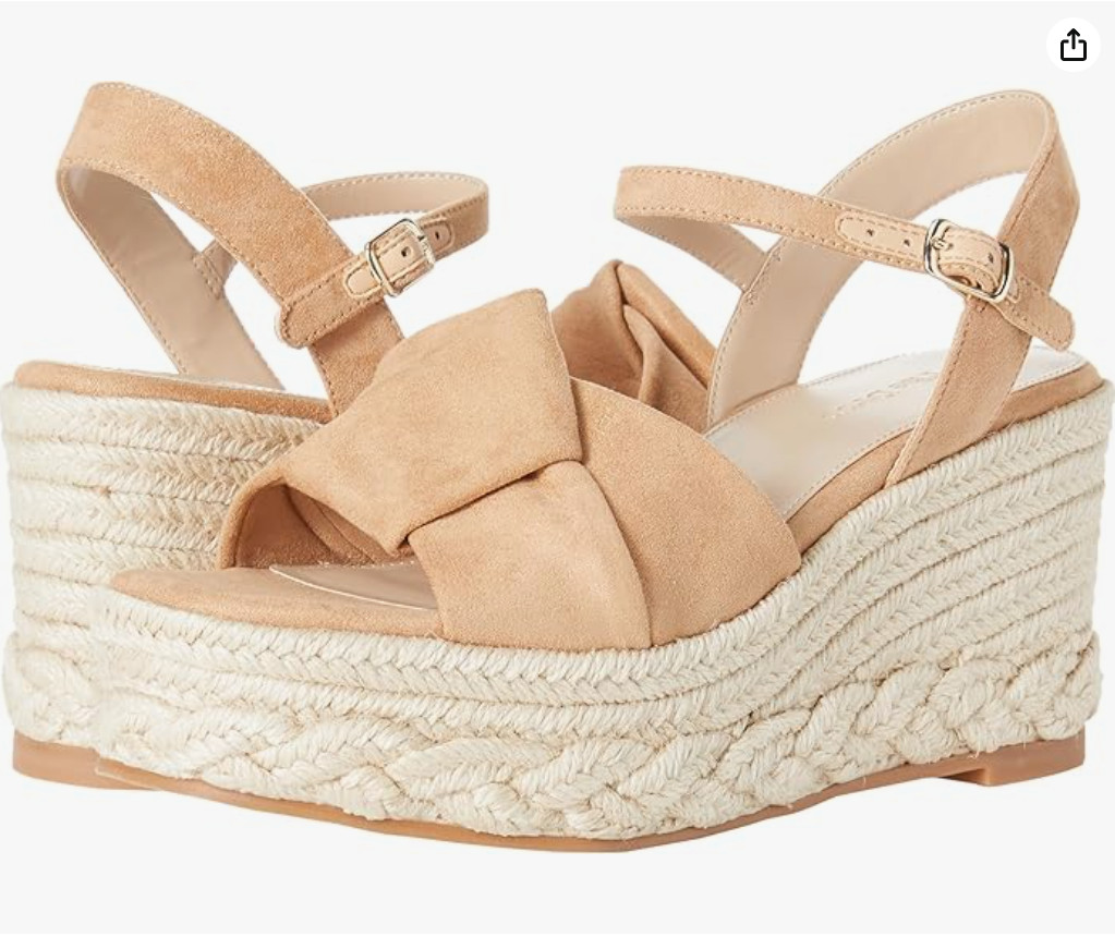 The Drop Jeremy Sandals Women’s Knotted Front Ankle Strap Wedge Heel Espadrille