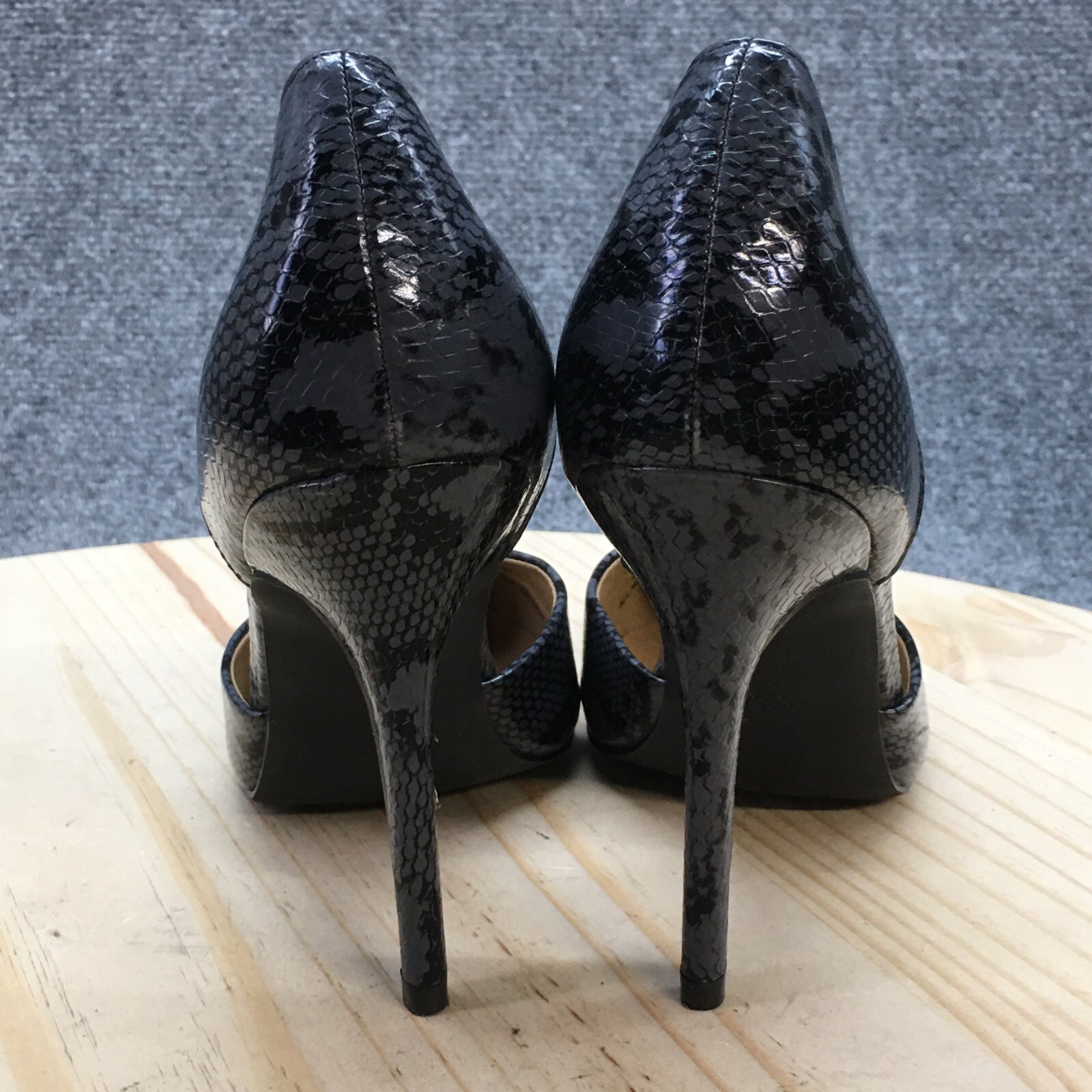 Riverberry Sandals Womens 9 D’orsay Pumps Gray Faux Leather Heeled Snakeskin