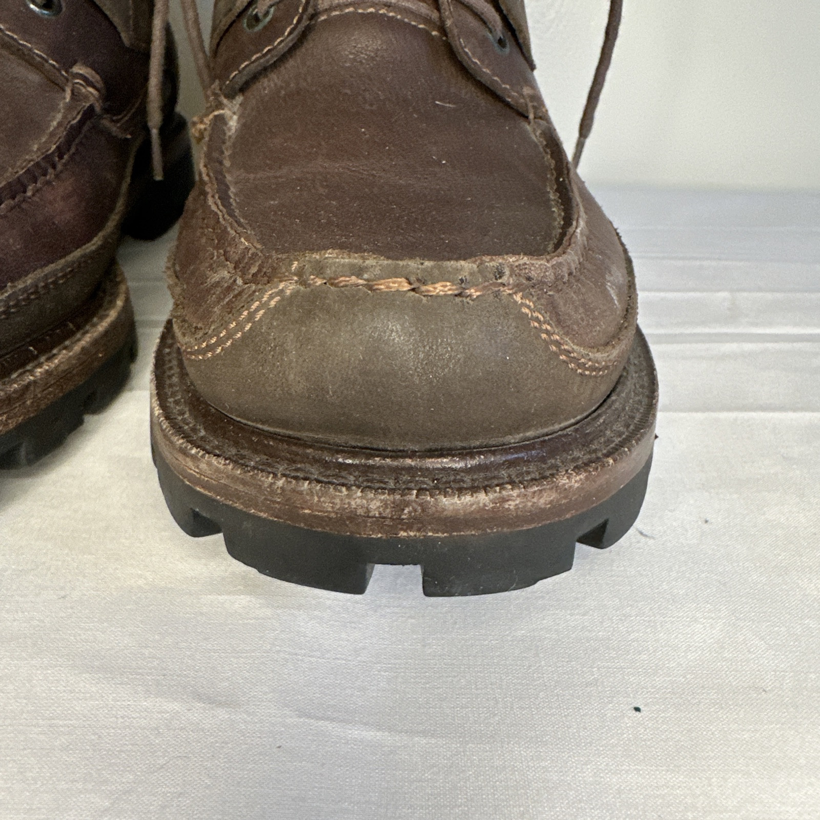 Cole Haan Women’s 8.5 M Brown Leather Hiking Chukka Boots Moc Toe Lace Gorpcore