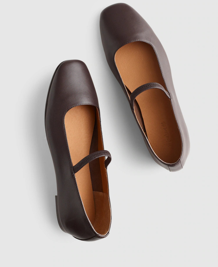 Madewell The Greta Ballet Flat Leather Mary Jane Square Toe Women’s Shoes