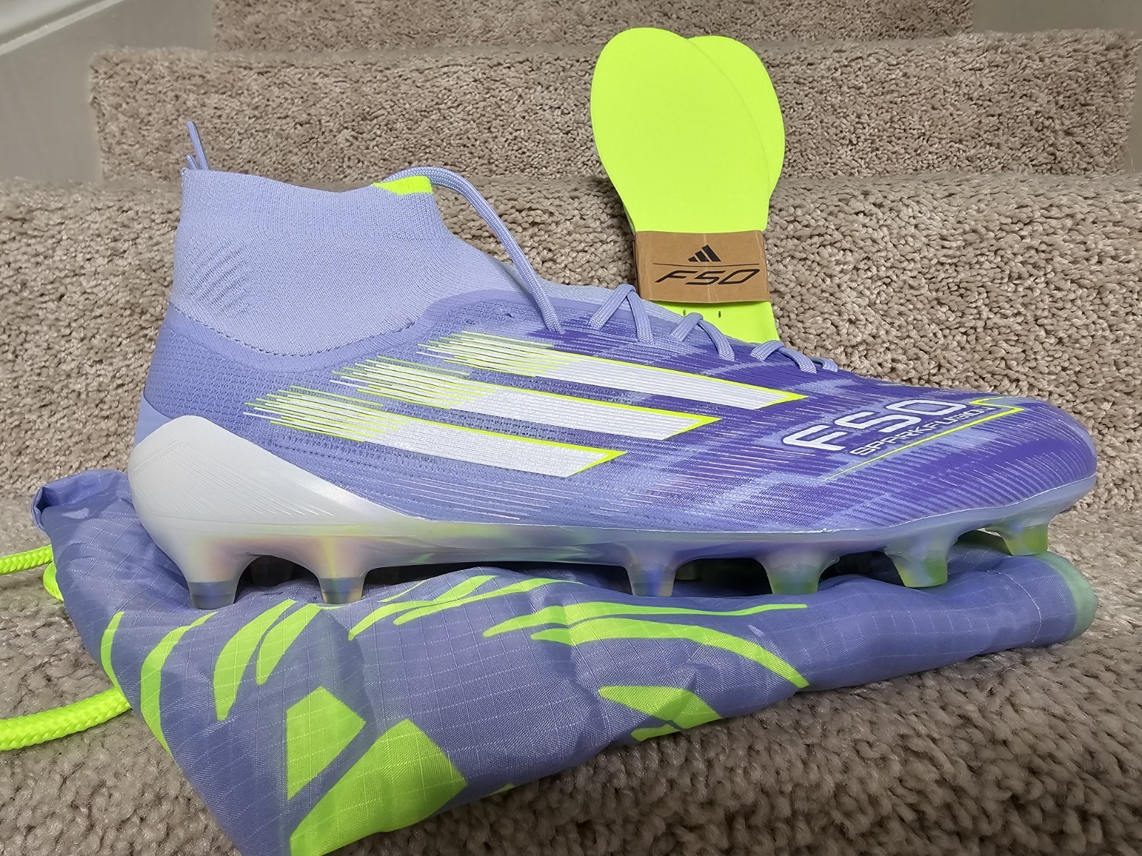 Adidas F50 Sparkfusion Elite Mid FG AG Blaze Pack Soccer Cleats JH7648 Sz 10.5