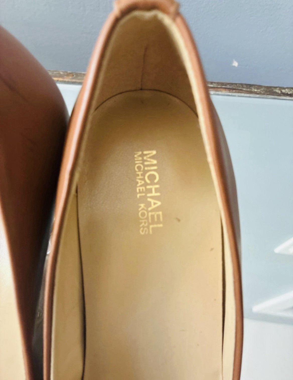 Michael Kors Women’s Brown Leather Pointed Toe Stiletto Pumps Slip On 7