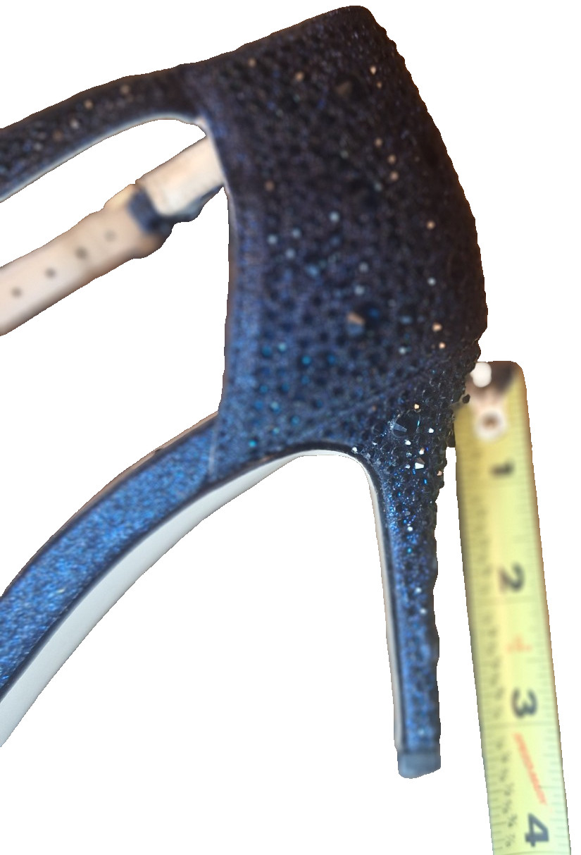 Jessica Simpson Accile Navy Rhinestone Criss Cross Strappy Pumps Heels 8M