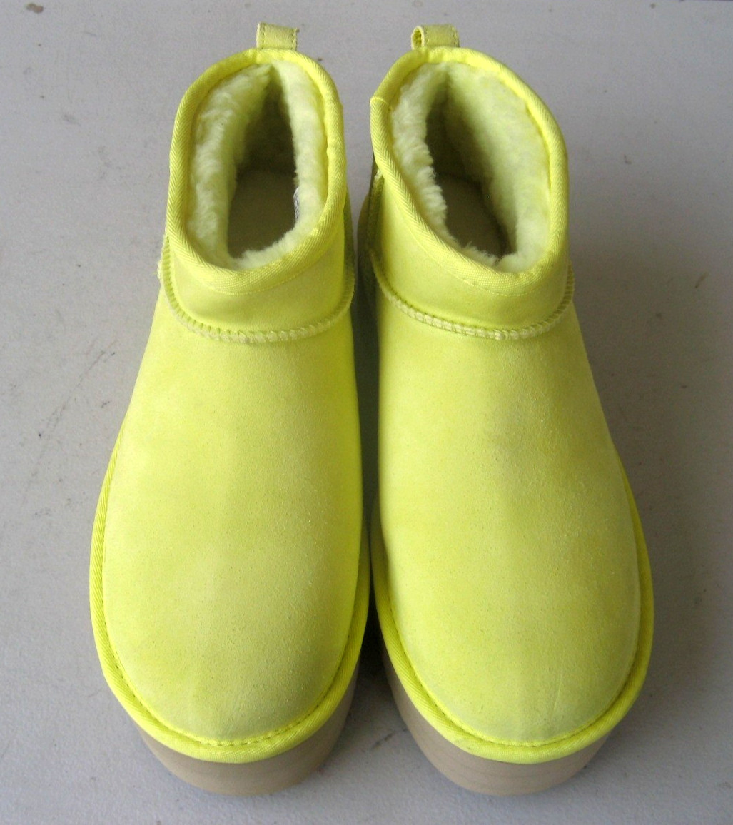 UGG Women’s Classic Ultra Mini Platform Yellow Boots Size 12 1135092 NEW $169