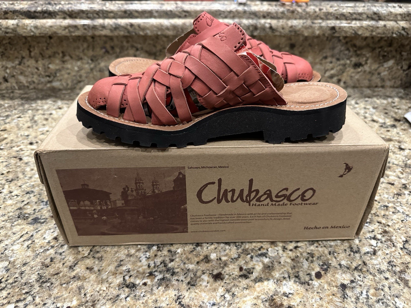 CHUBASCO Mexico Marta Crimson Sandals Shoes Woven Slip On Mens 5 Womens 7 NEW