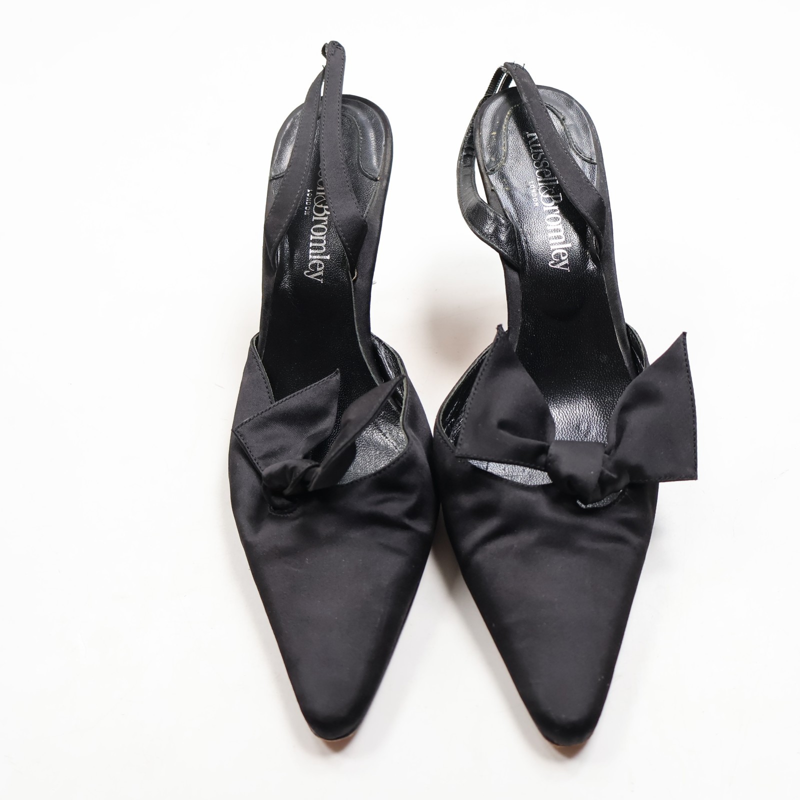 Russell & Bromley London Bond Street Black Suede & Leather Pumps Heels Size 9 40