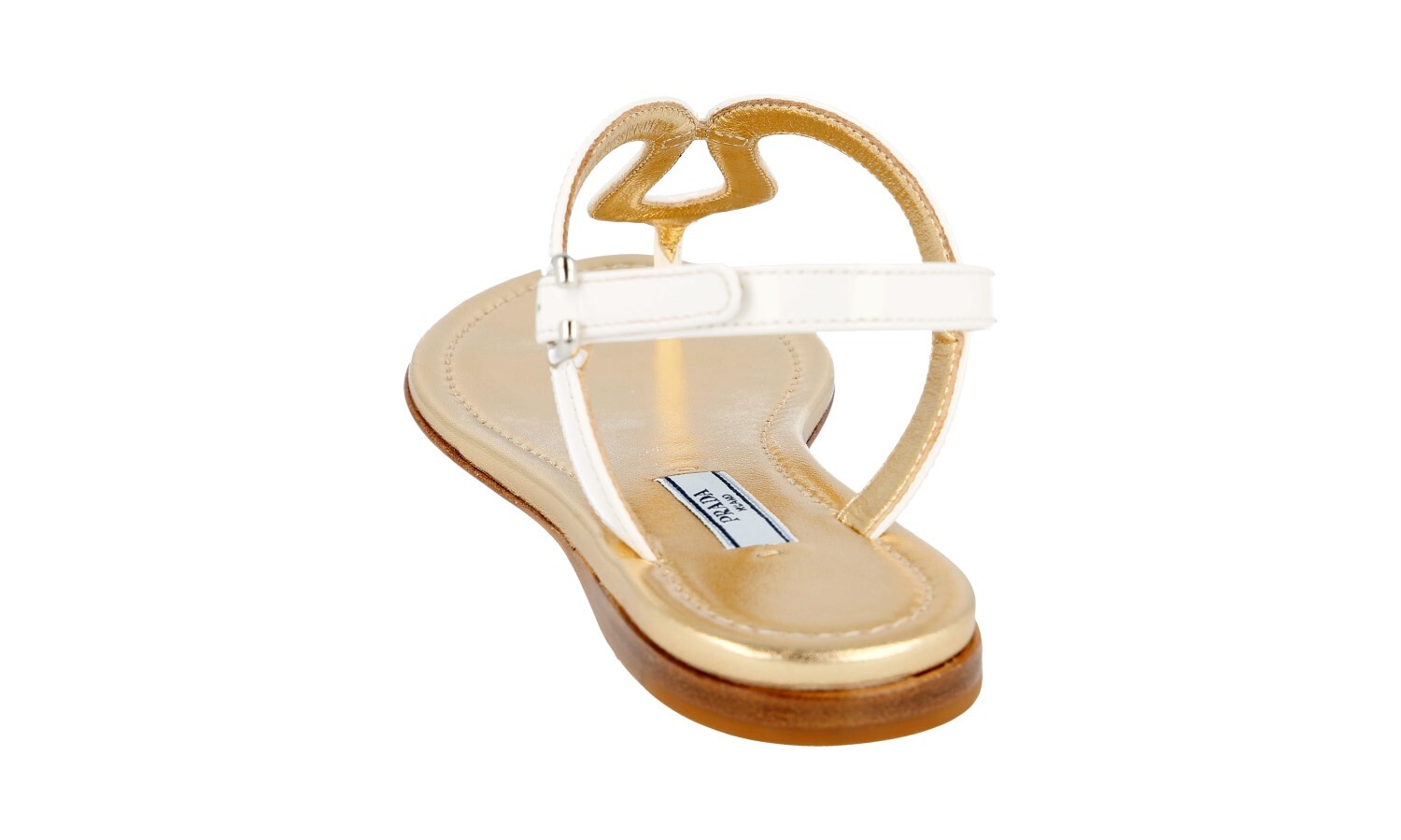 PRADA Patent Leather Sandals Slingback Thong 1Y701F White NEW – US 6.5 EU 36,5