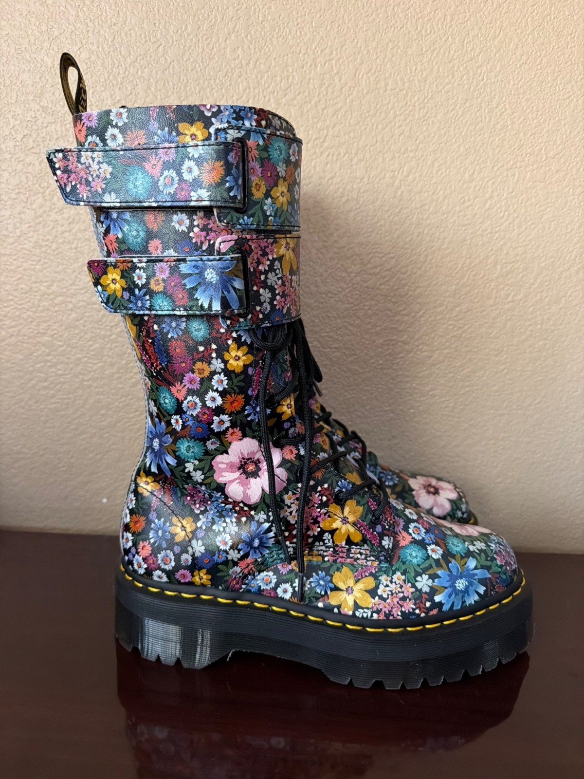 Dr. Martens Jagger Wanderlust Floral Leather Platform Boots Women’s US 10 No Box