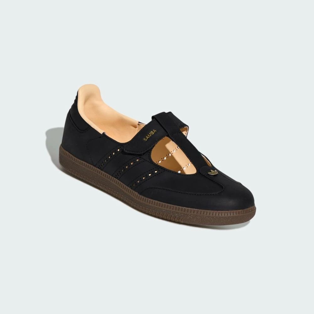 Adidas Samba Jane KJ3970 Core Black Leather T-Strap Gum Sole Women’s New Japan
