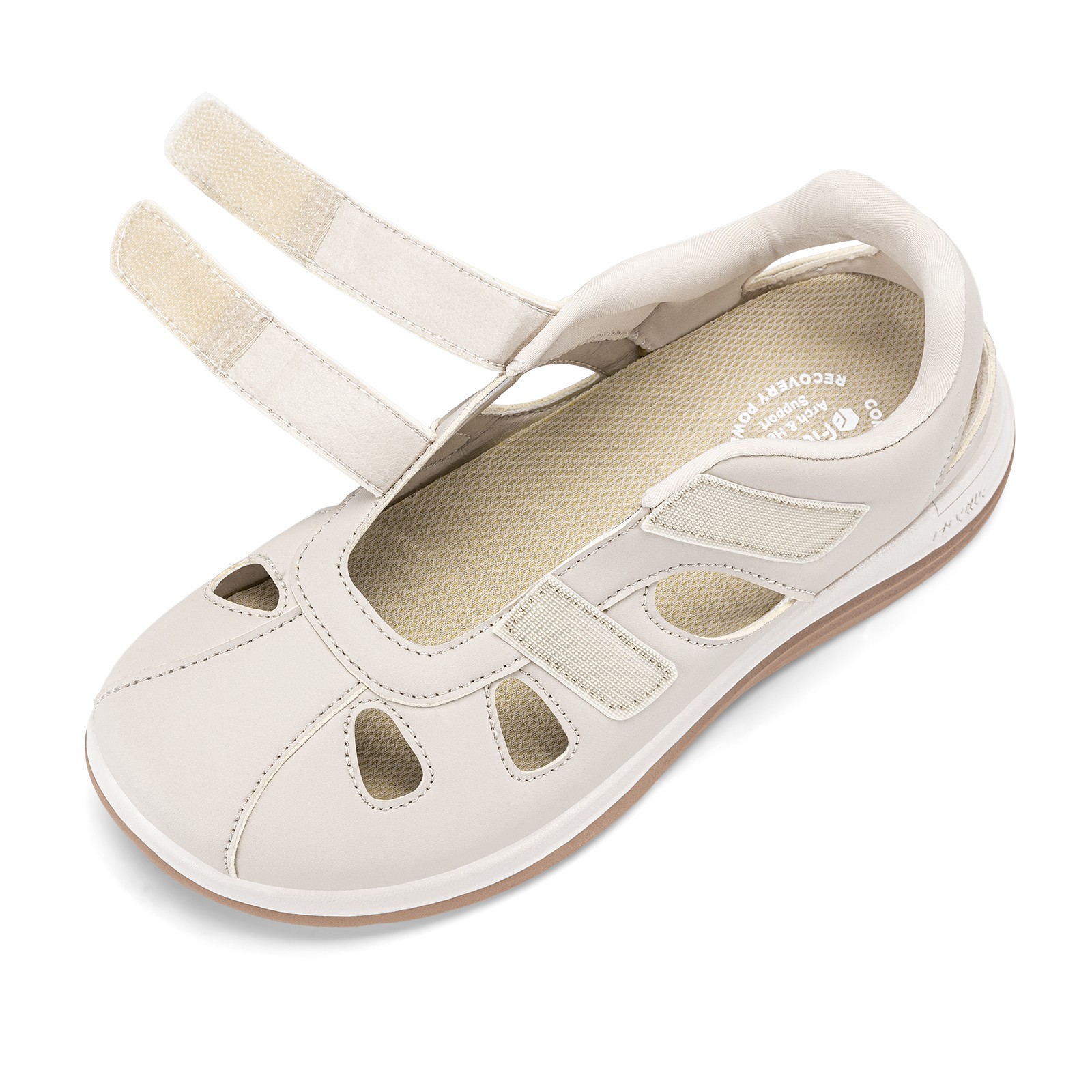 FitVille Women’s Wide Closed Toe Orthopedic Sandals Summer Casual Diabetic Shoes