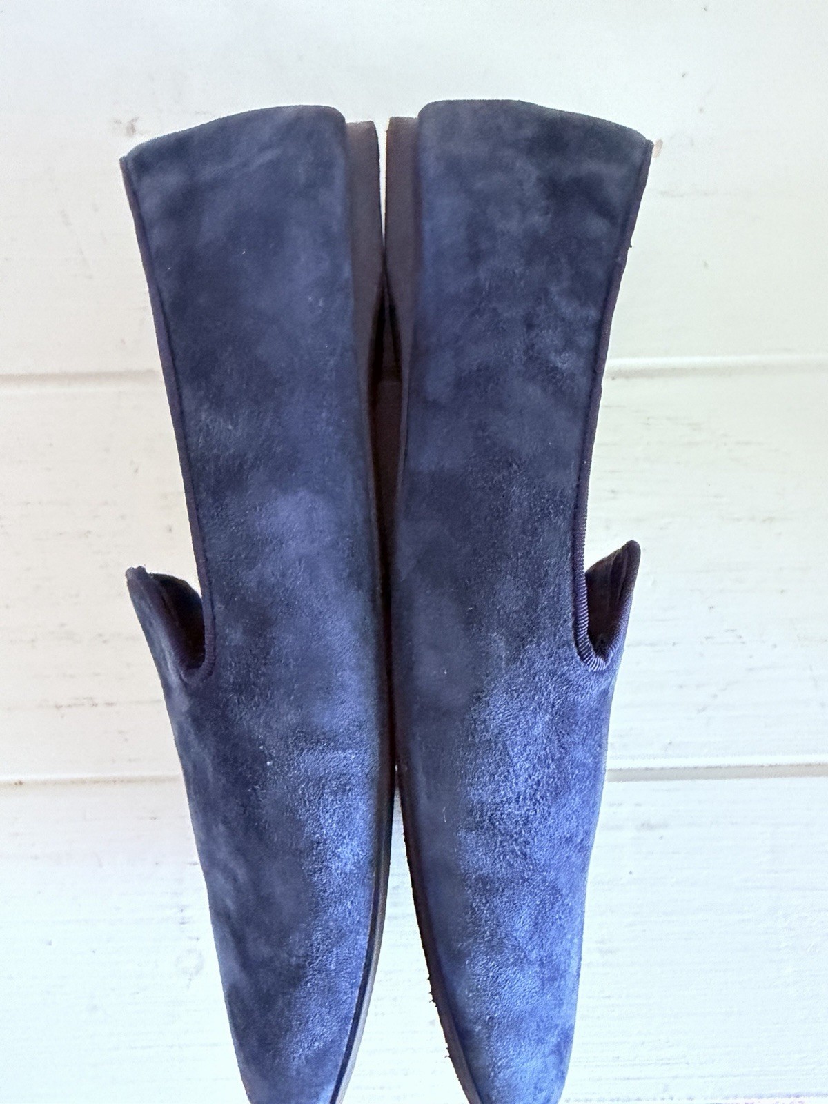 Birdies The Starling Loafers Wms 9.5 Navy Blue Suede Quilted Comfort Flats EUC