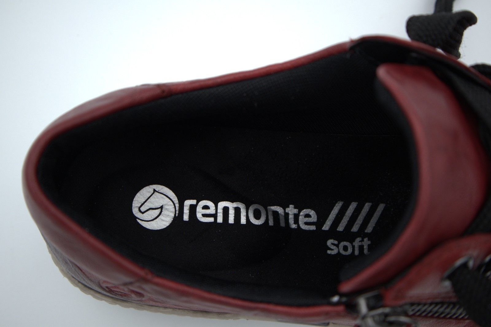Remonte Maditta 00 Leather Sneakers Red EU 37 US 6–6.5 Women Lace-Up Side Zip