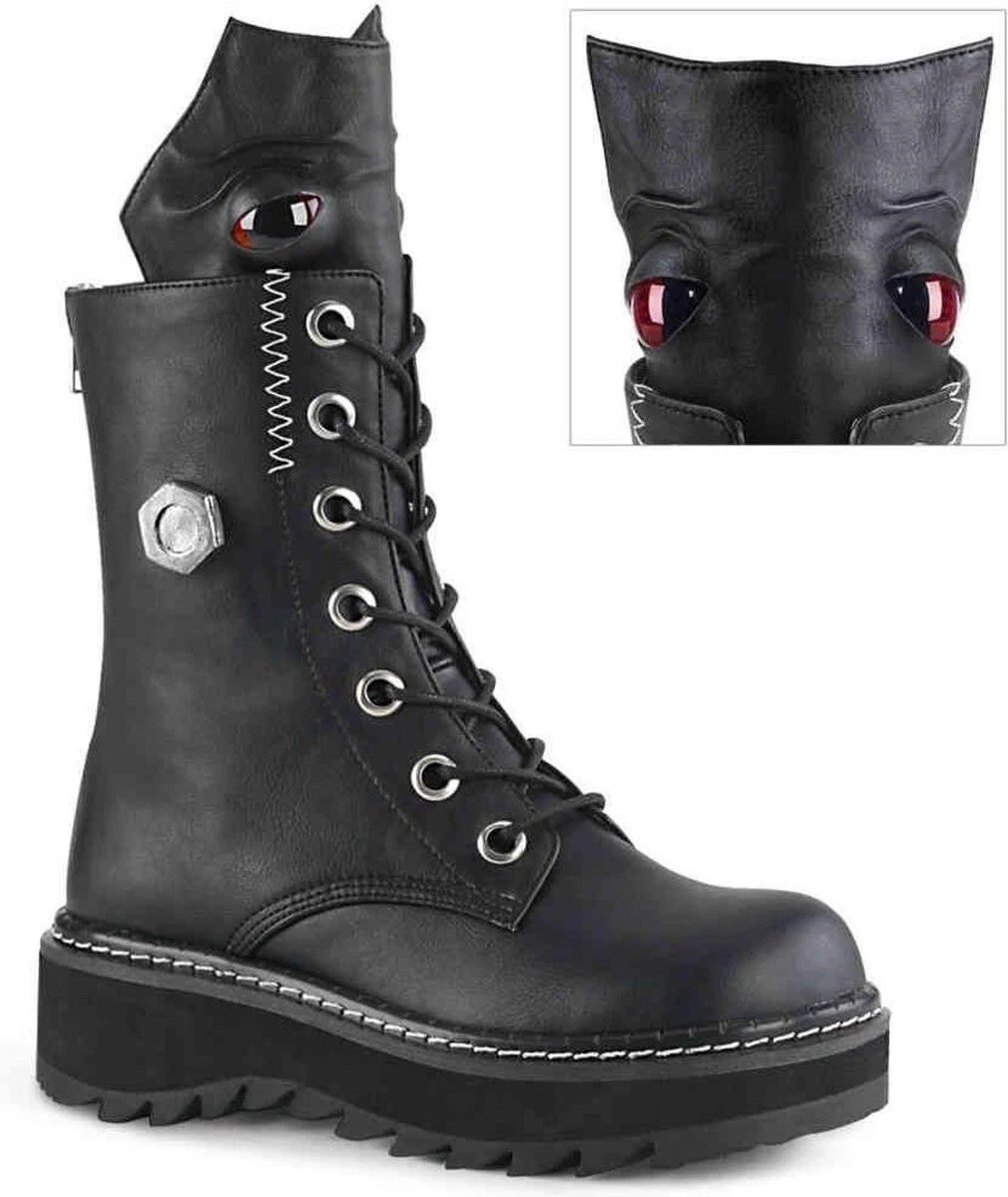 Sz 6 Demonia Whimsigoth Dark Fantasy Goth Vegan Women’s Black Platform Boots