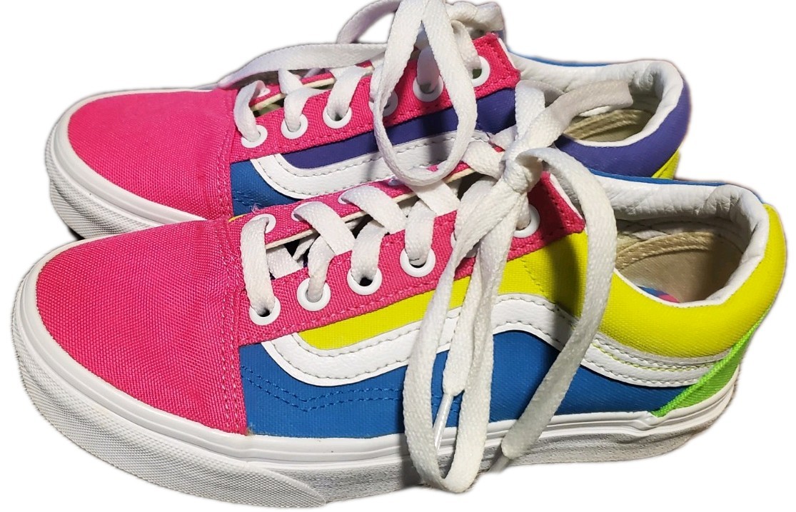 VANS Old Skool Colorblock Neon Edition Women’s Sz 5/Men 3.5
