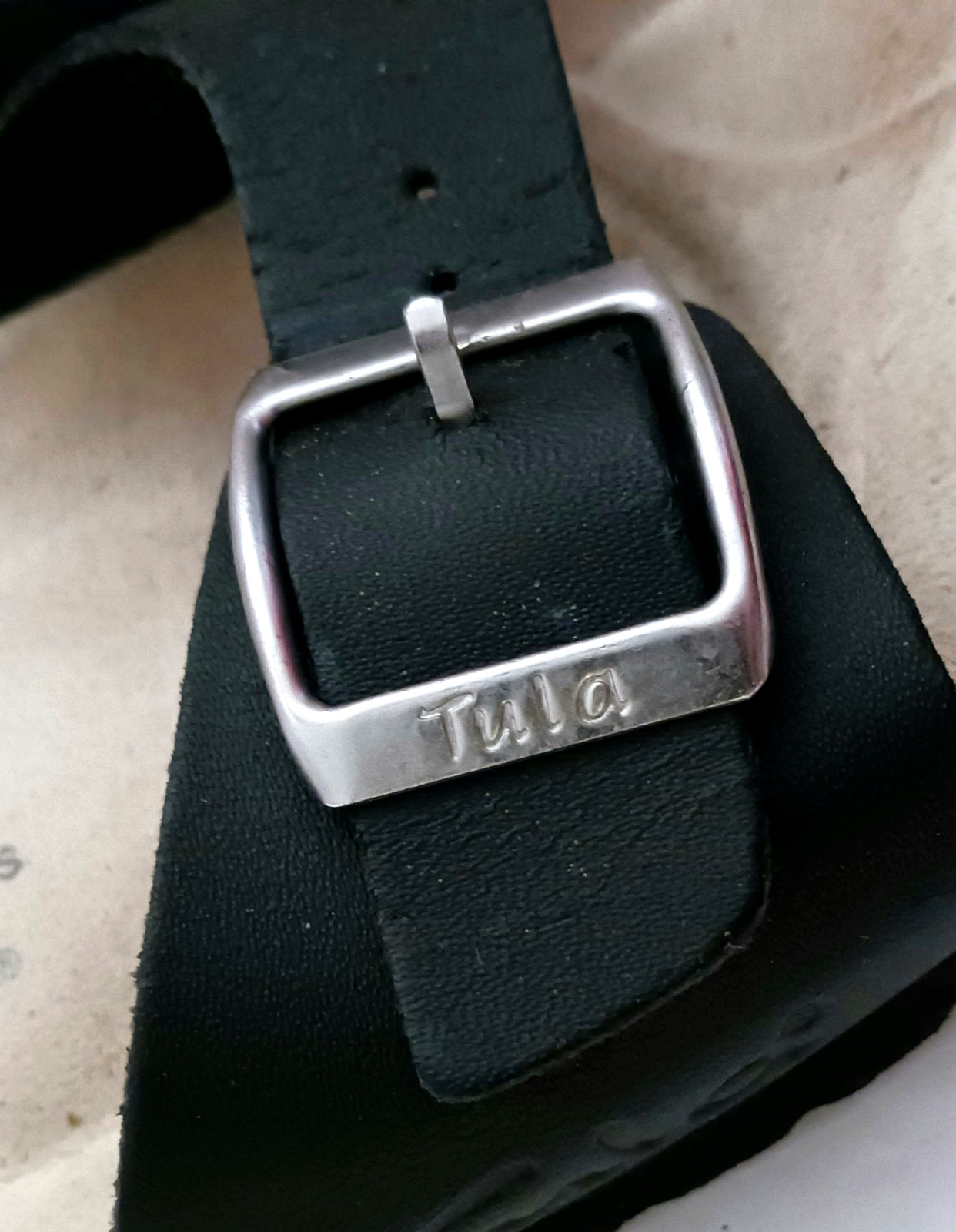 Tula Birkenstock Madrid Blk Birko Flor Single Strap Silver Buckle EU 39 8-8.5 N