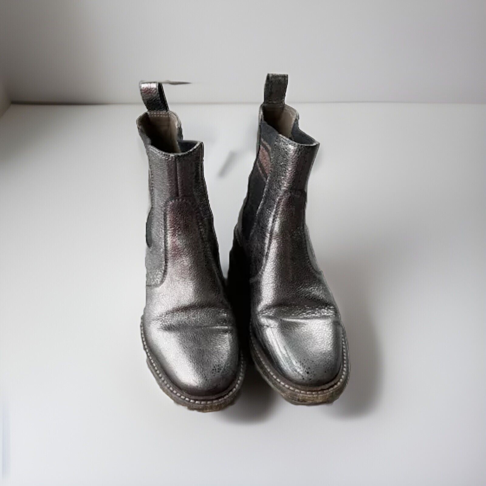 Brunello Cucinelli Broken Glass Leather Boots Size 36.5 Cashmere 6.5