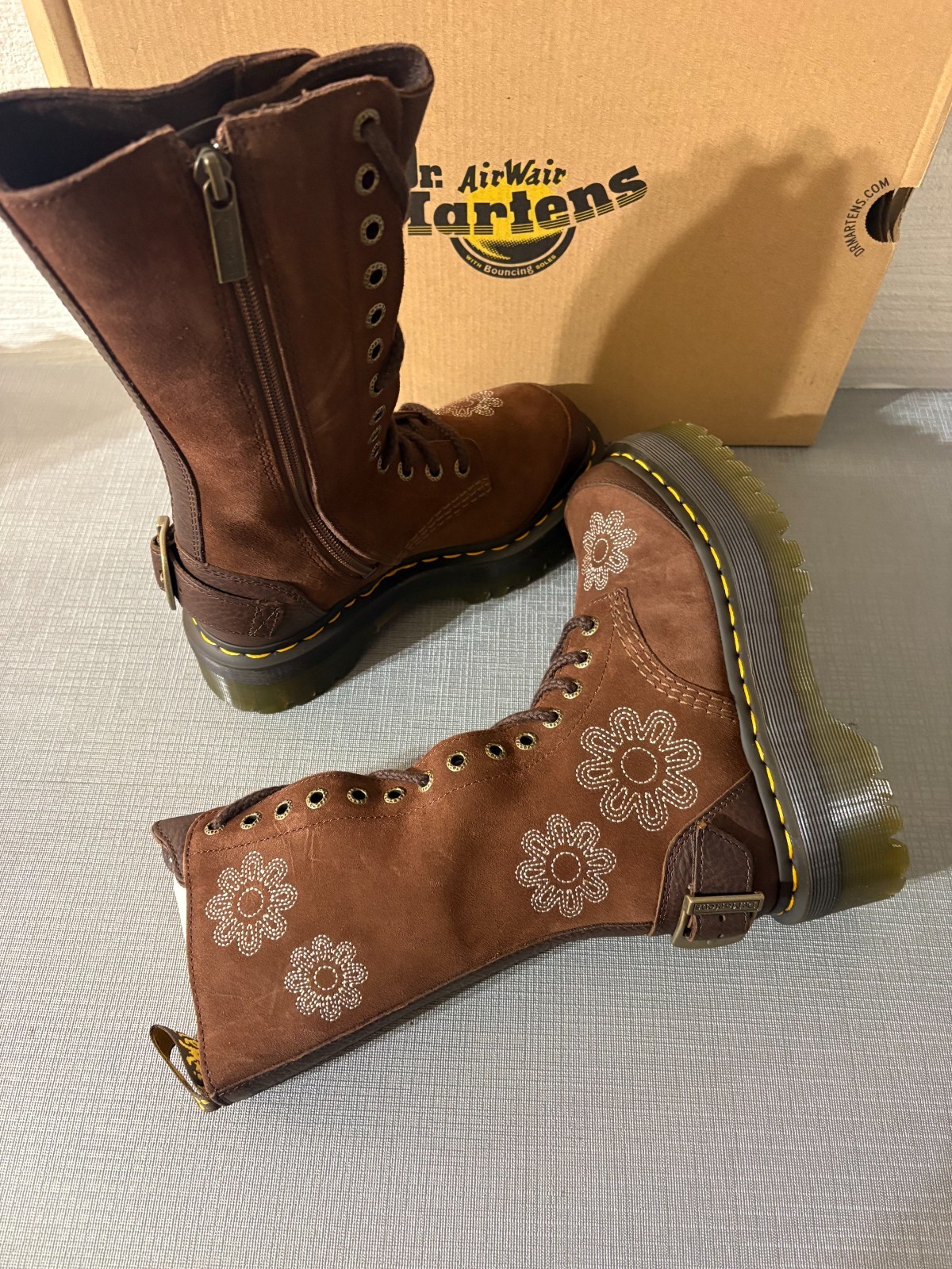 DR. MARTENS 1914 SMOOTH LEATHER TALL BOOTS in Black Nappa MSRP$230 Great Reviews