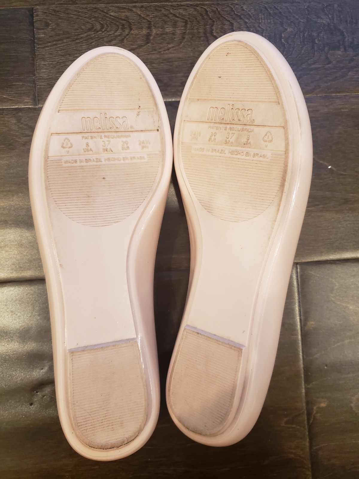 Melissa x Jeremy Scott Y2K Ballet Flats Pink Blush w Black Inflatable Heart ❤️ 8