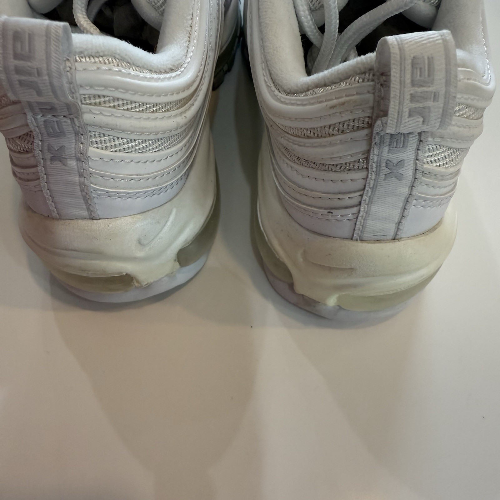 Size 5 Nike Air Max 97 White Pure Platinum Leather Women’s 921733-100 NEW