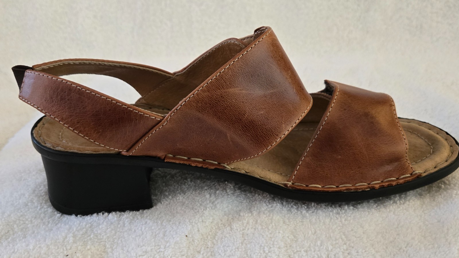 Josef Seibel Zeta Womens Brown Leather Comfort Slingback Sandals 38 / 7.5 US