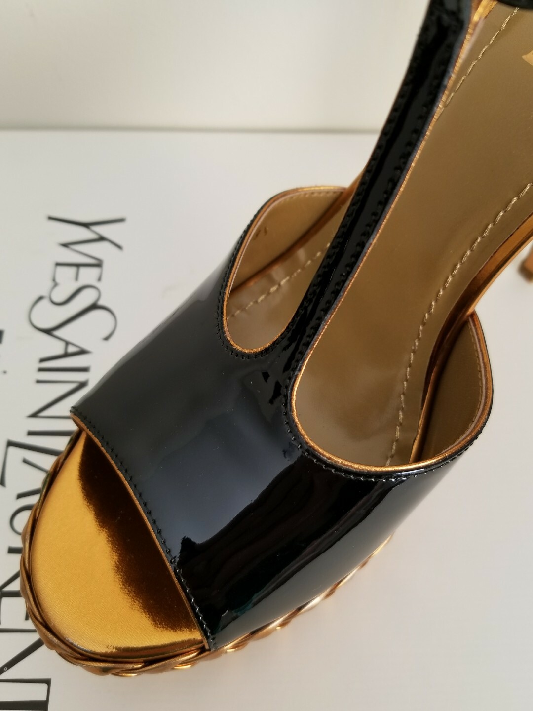 TOM FORD YSL Yves Saint Laurent TRIBUTE Black Patent Bronze EU 39.5 I LOVE SHOES