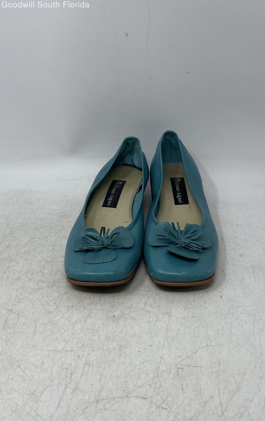 Etienne Aigner Womens Gardener Green Square Toe Slip-On Ballet Flats Size 7 M