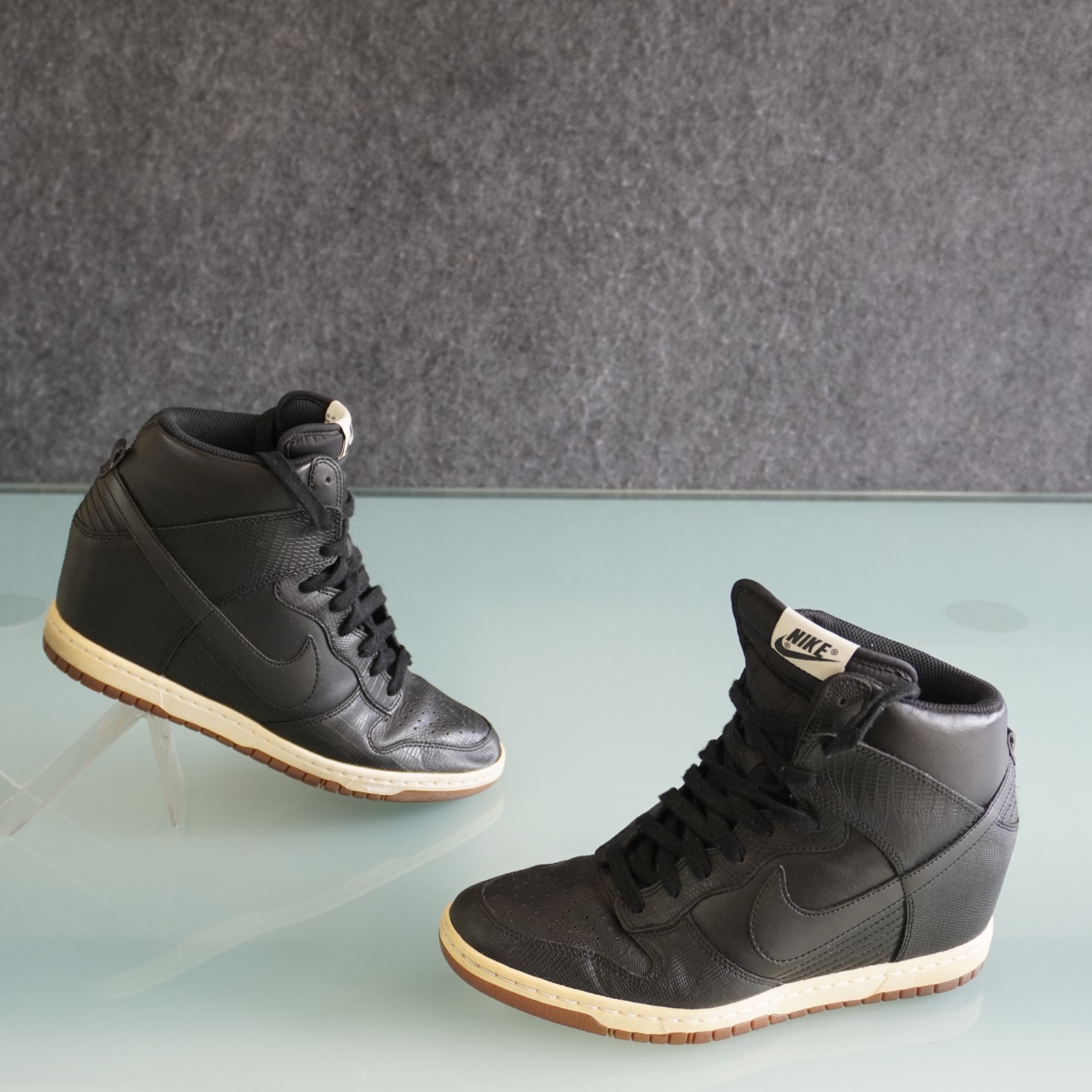 Nike Dunk Sky Hi Black Snakeskin Hidden Wedge Shoes Womens Size 10 528899-012 Y2