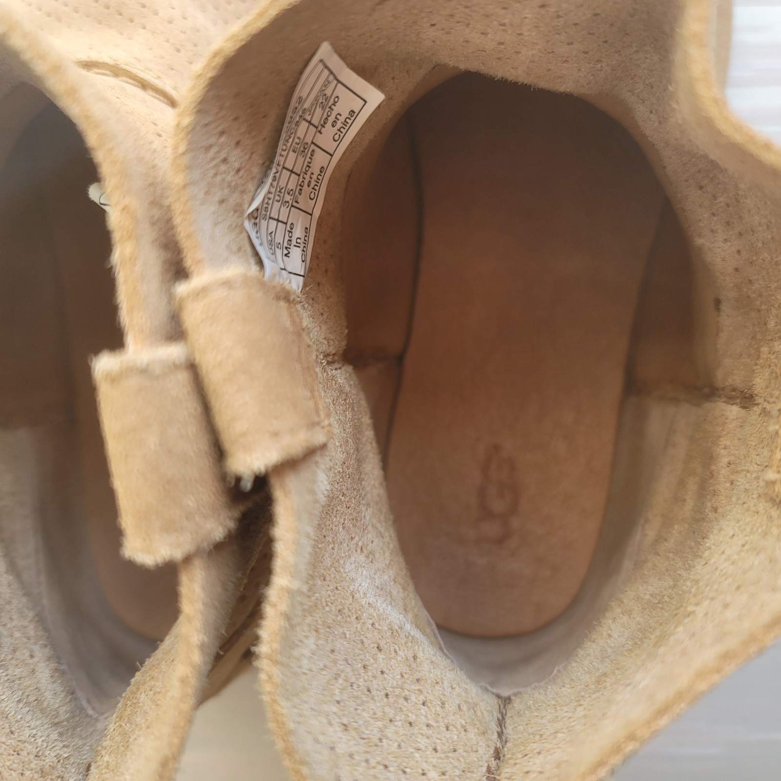 UGG Classic Unlined Mini Perforated Tawny Suede Leather Booties Booties Sz 5