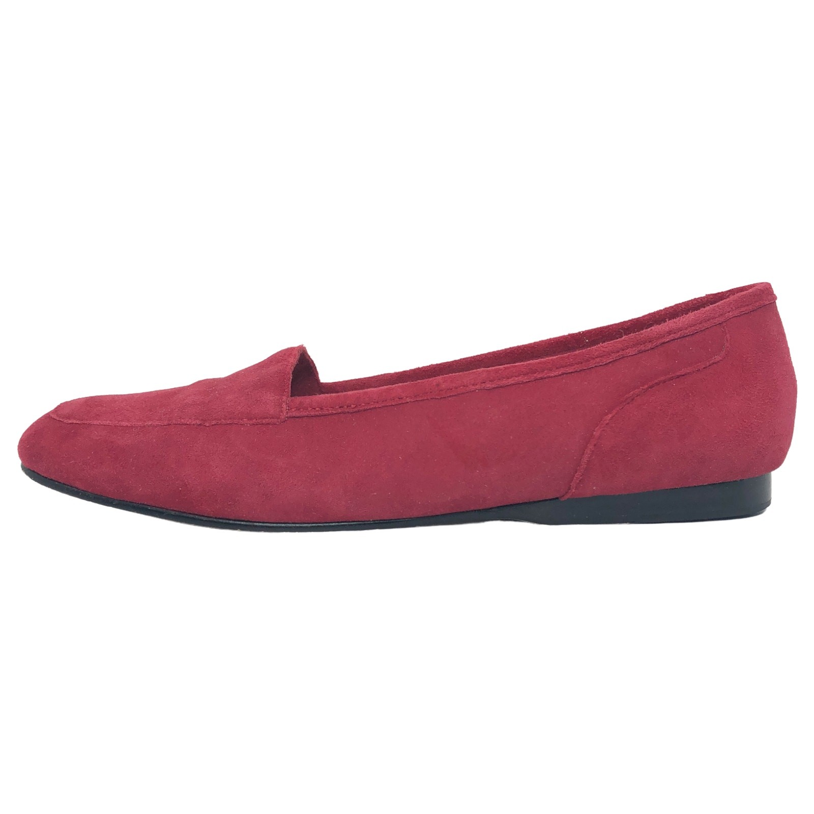 Enzo Angiolini Womens Red Suede Slip On Square Toe Loafers Flat Shoes Size 7.5 M