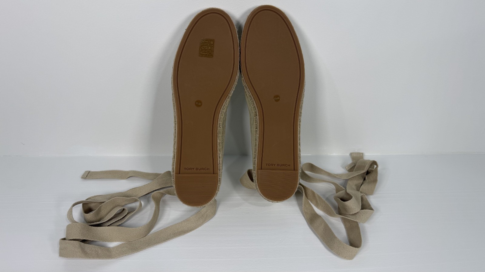NEW W/O BOX – TORY BURCH Minnie Ballet Espadrille/ Metallic Gold Size 9.5