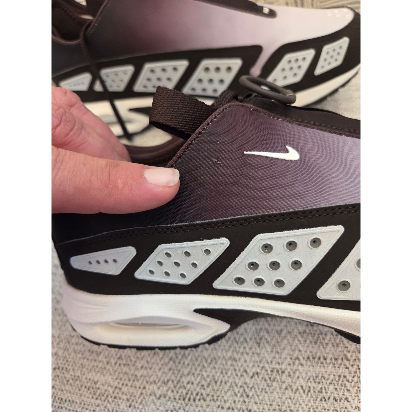 Nike Air Max Sunder Black Silver Gradient Zip Up Sneakers 6453 Womens