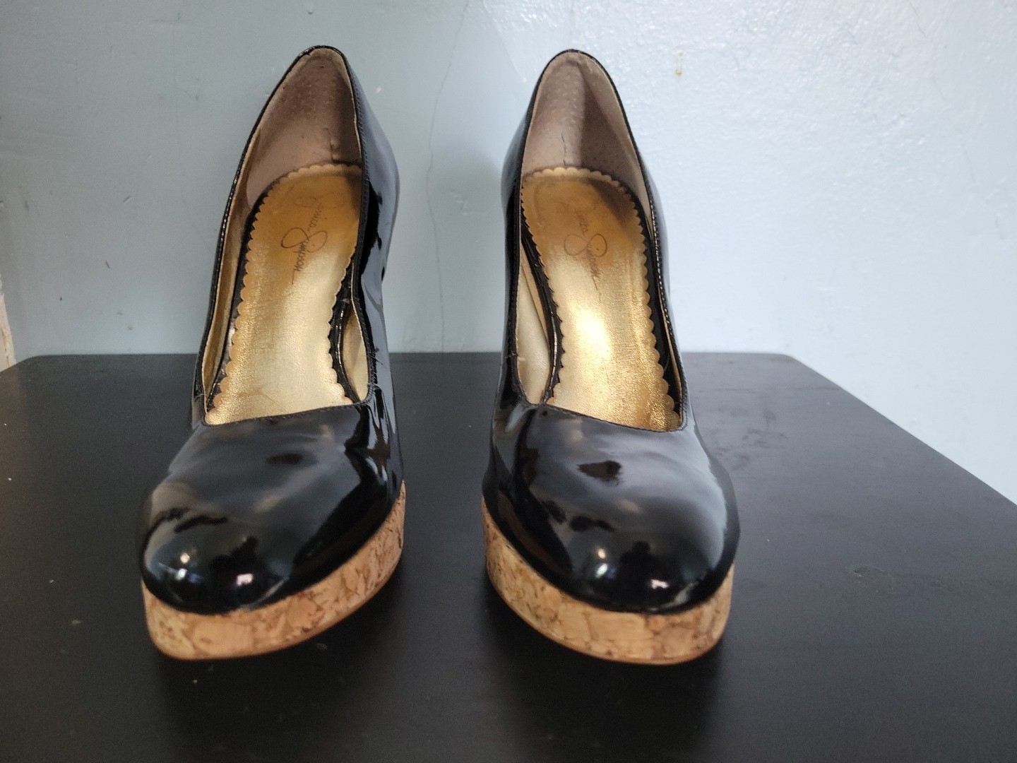 Jessica Simpson Black/ Cork Pumps