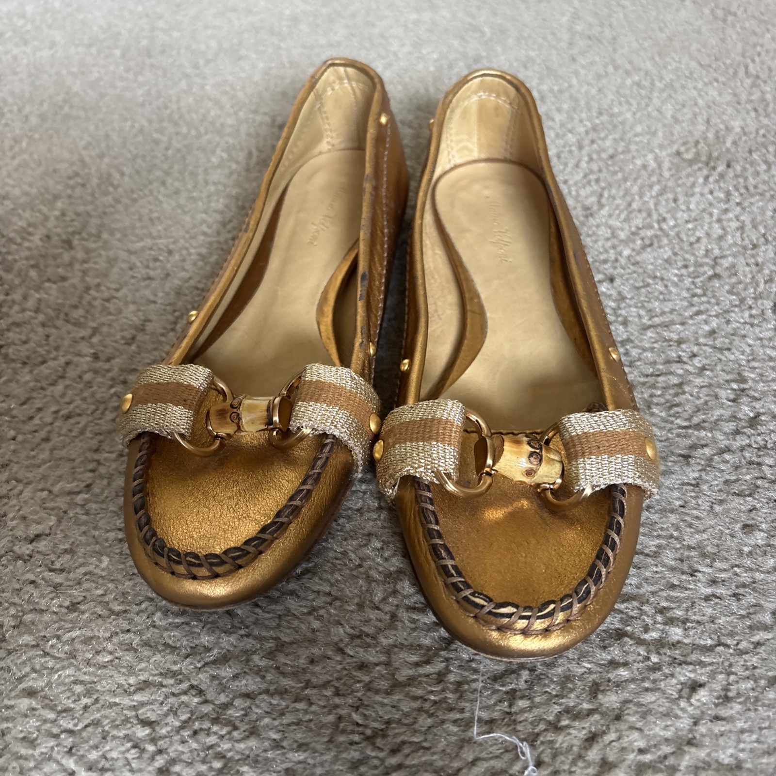 Mauro Volponi Penny Loafers Brown Leather Womens Shoe Size EU 38 US 7.5/8