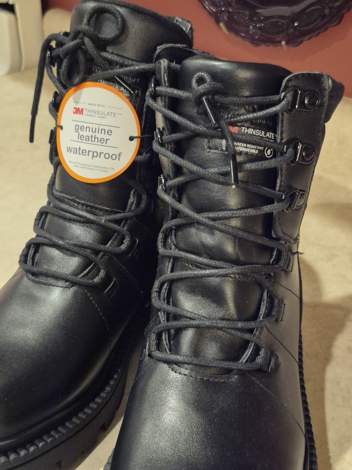 Ozark Trail Women’s Lace Up Black Winter Combat Boots -20F Temp Rated NWT Size 7