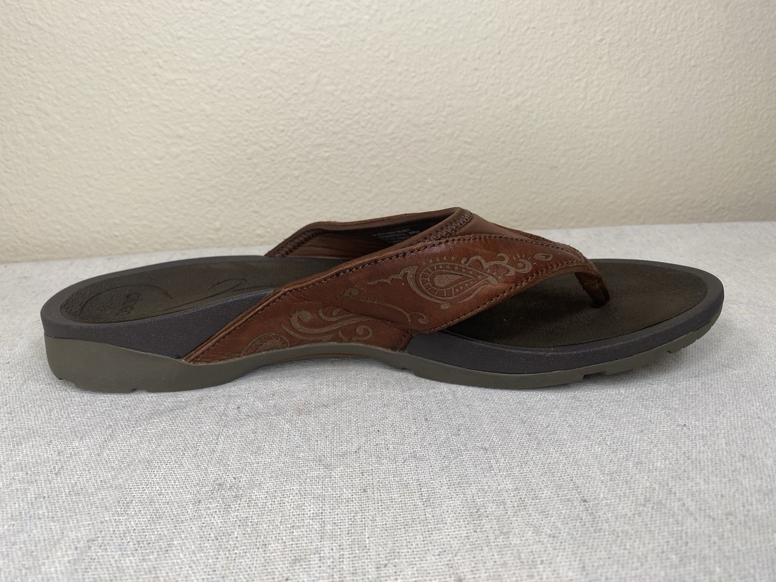 Abeo Balboa W400 Brown Sandals Flip Flops Thongs Women’s 10 Leather/Textile