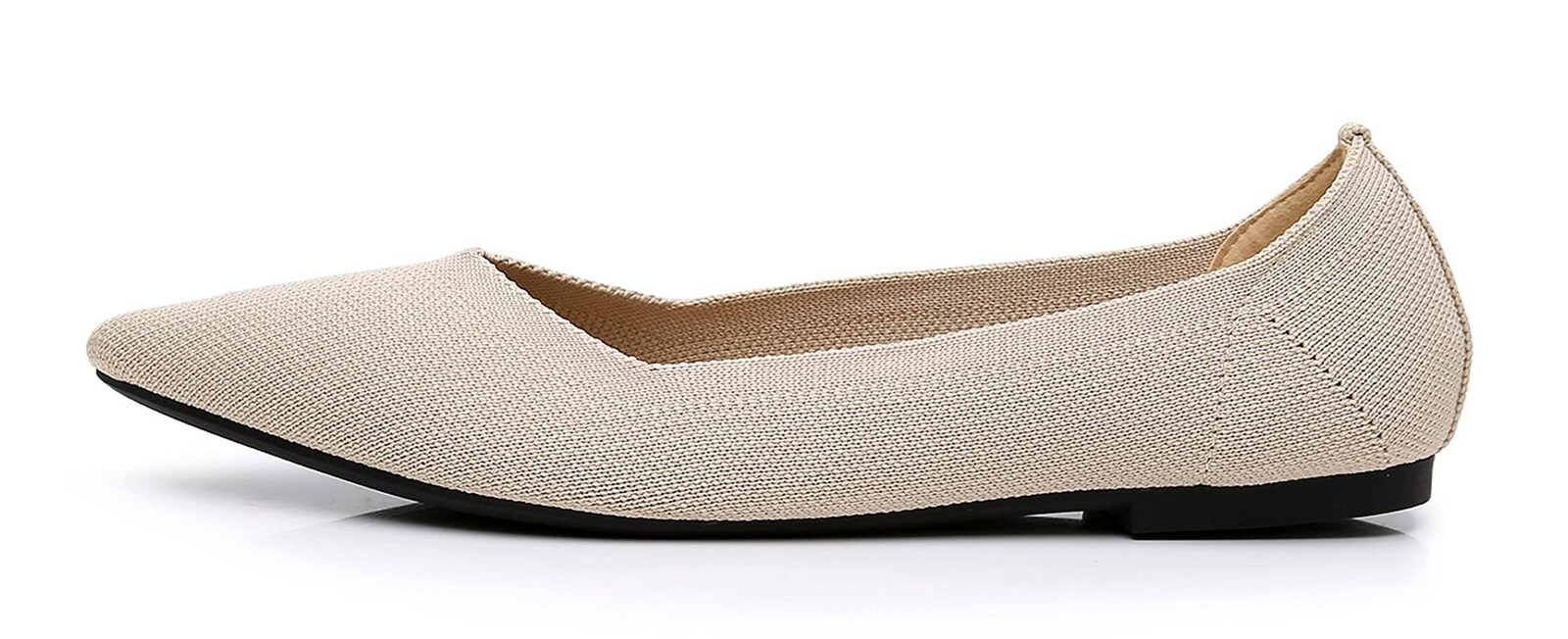 VenusCelia Women’s Dextrous Knit Flat Shoe (8.5 M US,Natural) Memory Foam