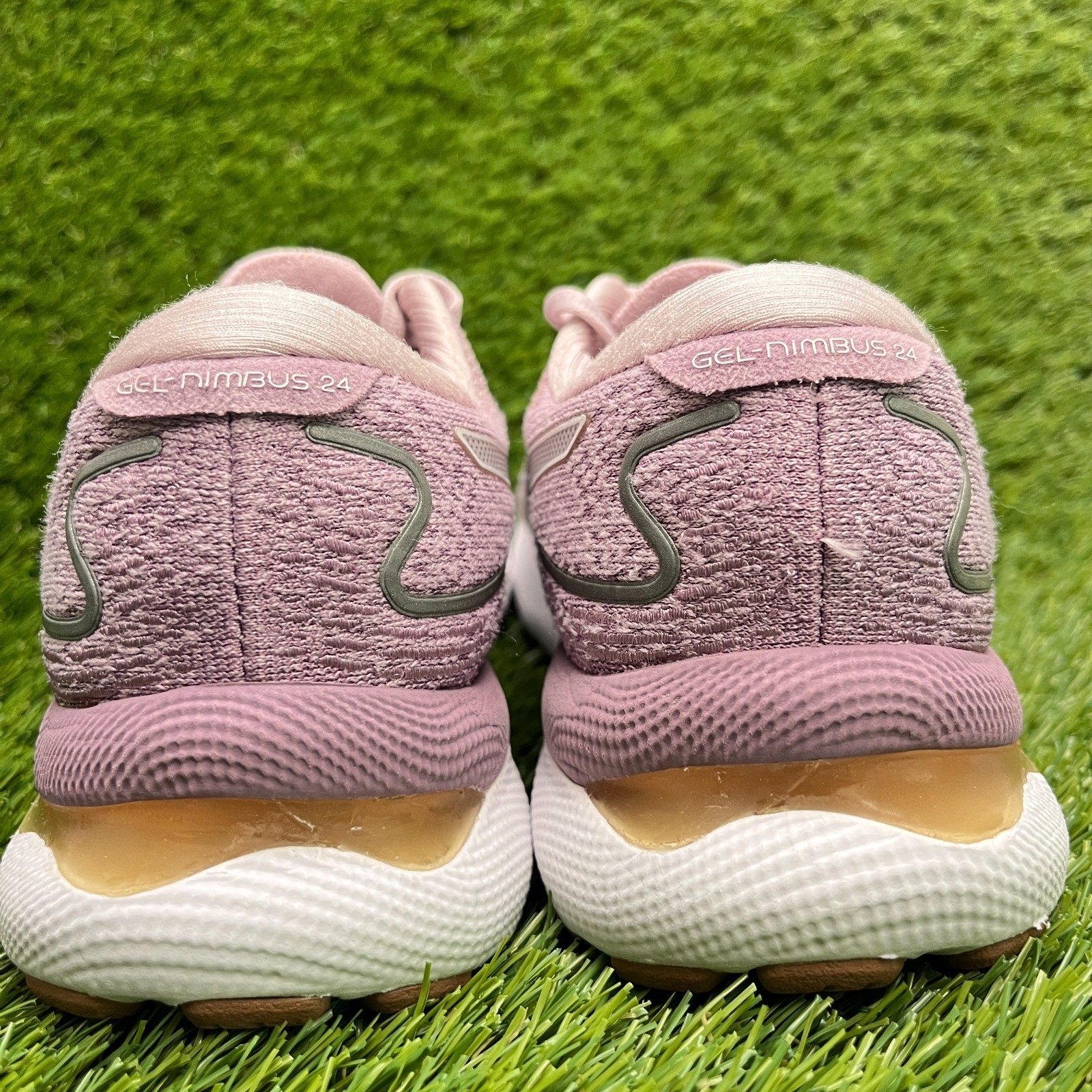 Asics Gel Nimbus 24 Womens Size 6 Pink White Athletic Running Shoes Sneakers