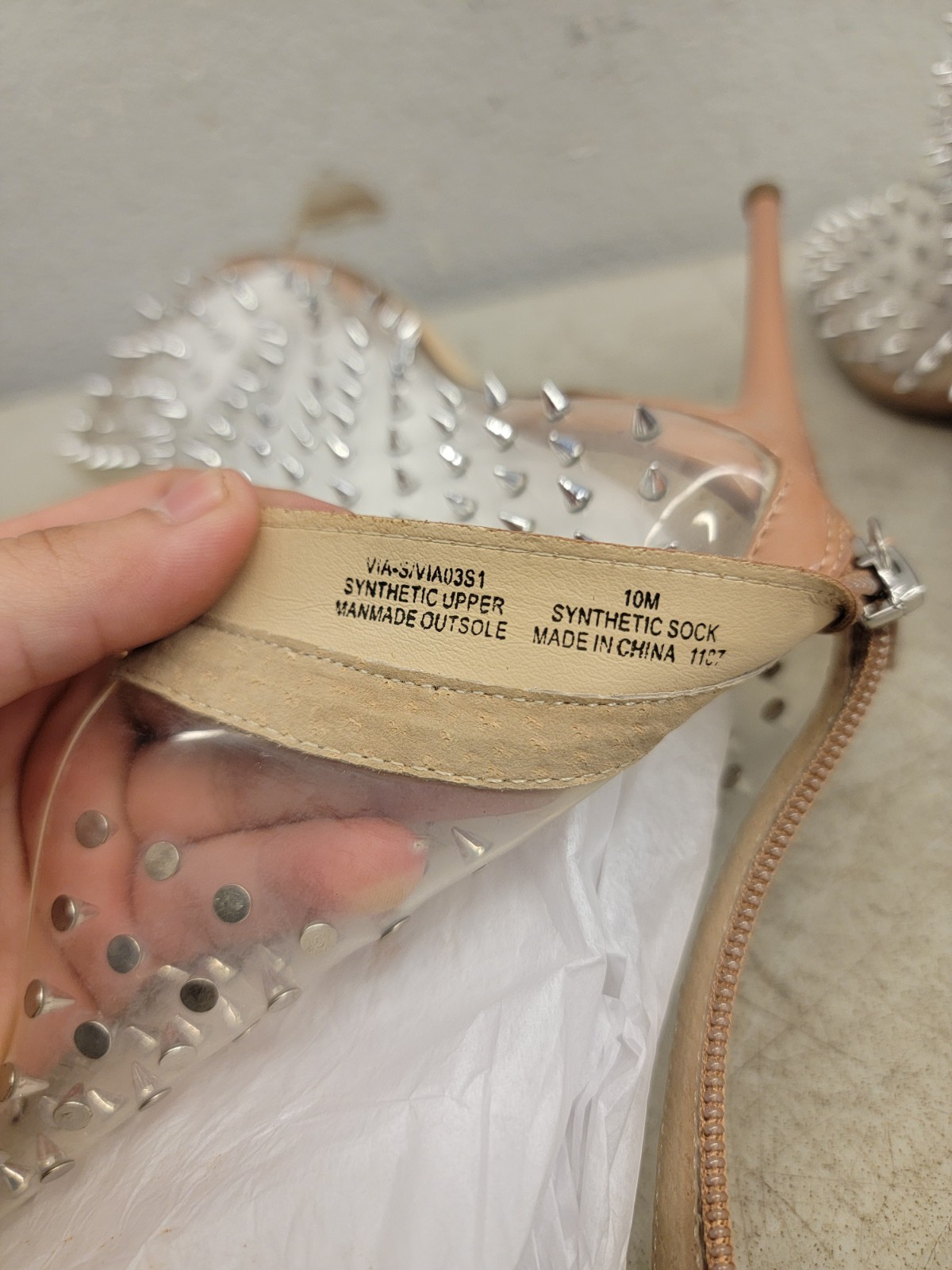 STEVE MADDEN VIA-S CLEAR BOOTIE SZ 10M