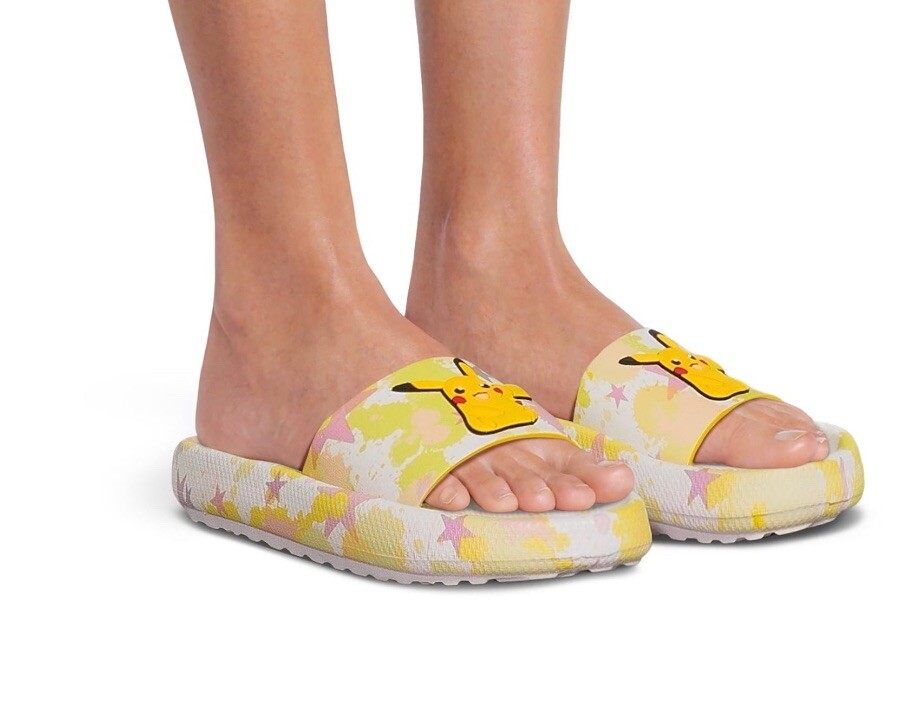 Pikachu Pokeman Slides Ground Up Yellow Women’s Shoe Size 6, 7, 8, 9, 10, 11