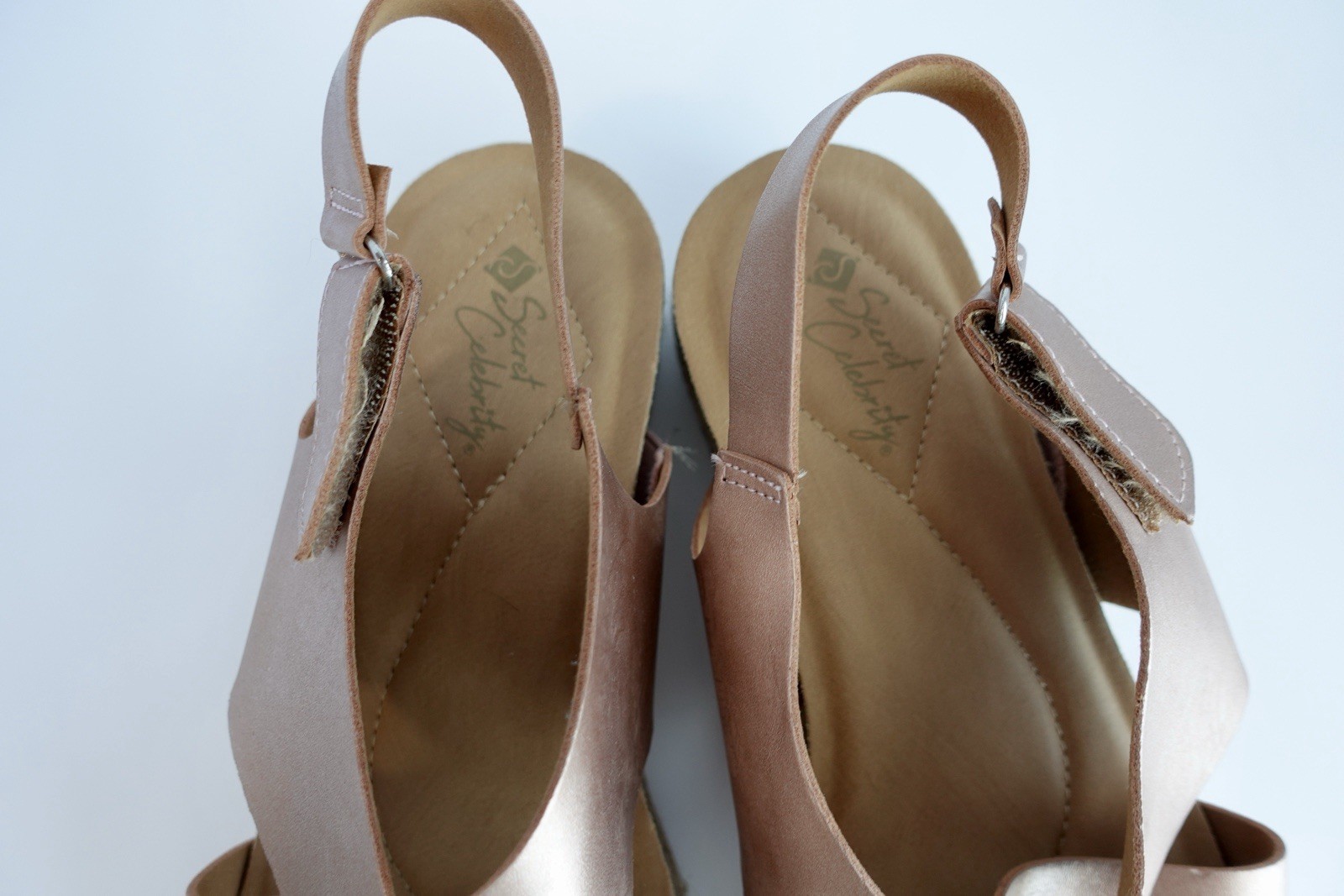 Secret Celebrity Women Rose Gold Espadrille Wedge Sandals US 11